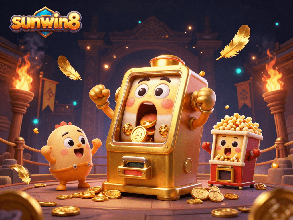 Experience the excitement of sunwin8 with a golden slot machine jackpot celebration.