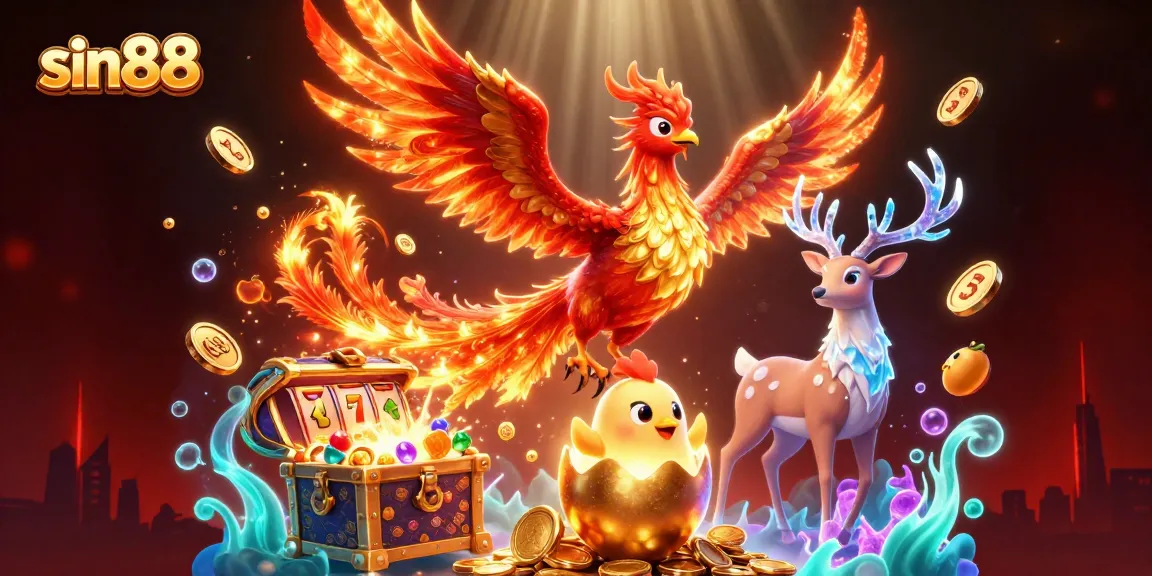 Experience thrilling wins with sin88's vibrant 3D casino adventure illustration featuring mystical elements.