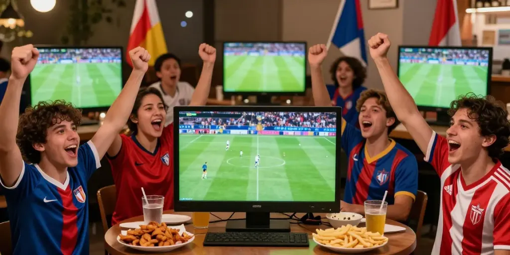 GavangTV viewers celebrating live soccer matches together with excitement.