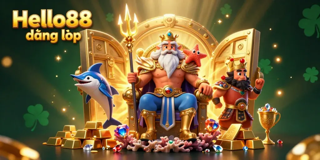 Hello88 đăng nhập brings players into a vibrant casino realm featuring treasures and dynamic elements.