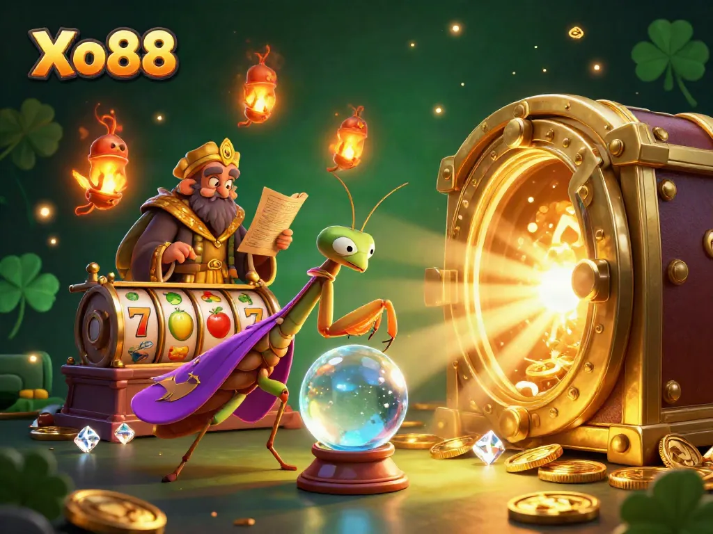 Experience the thrill of Xo88 with vibrant casino games, sparkling gems, and magical fortune tellers.