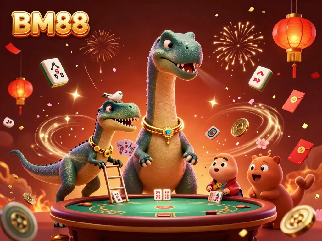 Experience the thrilling world of BM88 at a vibrant online casino featuring dynamic characters.