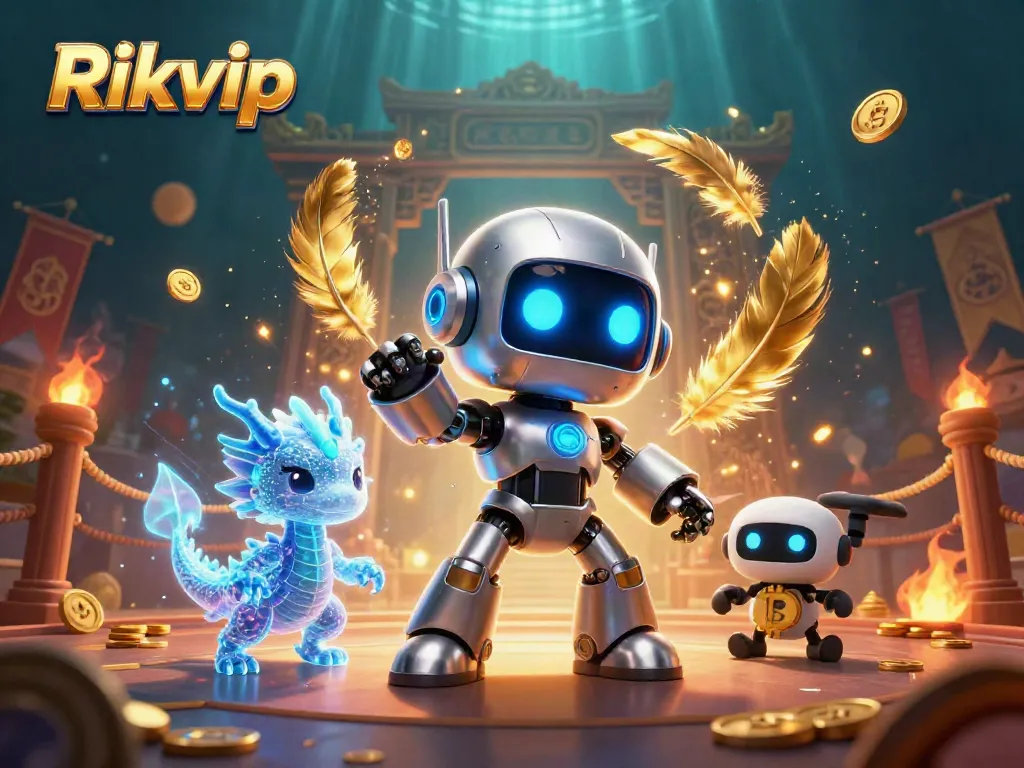 Experience thrilling gameplay at Rikvip with vibrant game elements and futuristic characters.