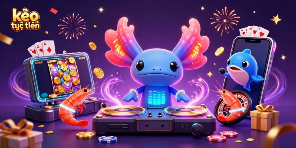 Enjoy immersive visuals of kèo trực tuyến, featuring an energetic scene with colorful gaming characters and elements.