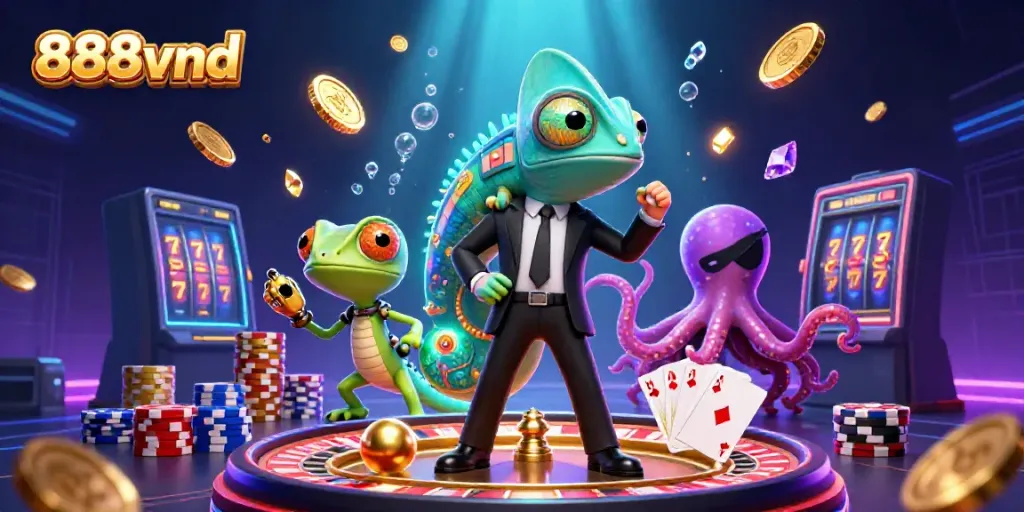 Experience thrilling gameplay at 888vnd with secret agents and vibrant casino elements!