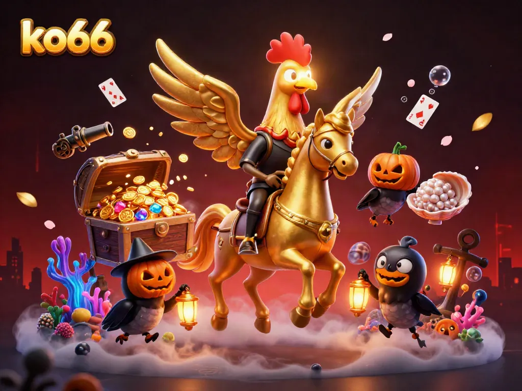 Experience thrilling gaming action with ko66 in this vibrant fantasy casino scene.