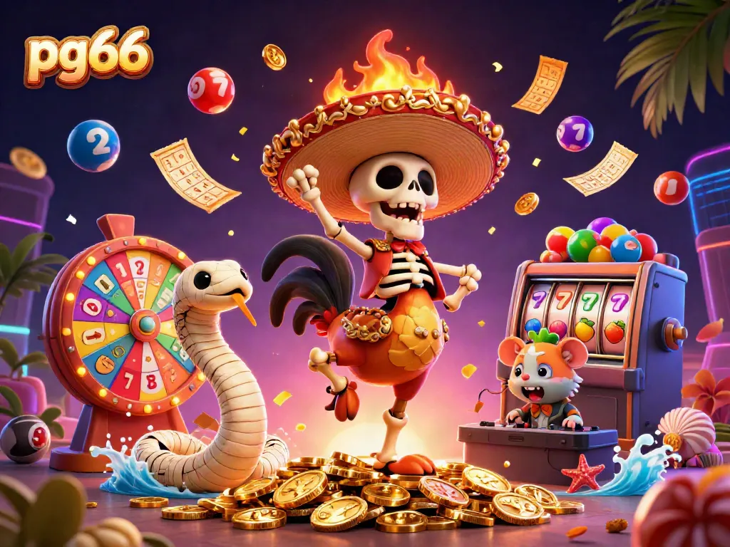 Engage with pg66's vibrant casino experience featuring lively characters and dynamic game elements.