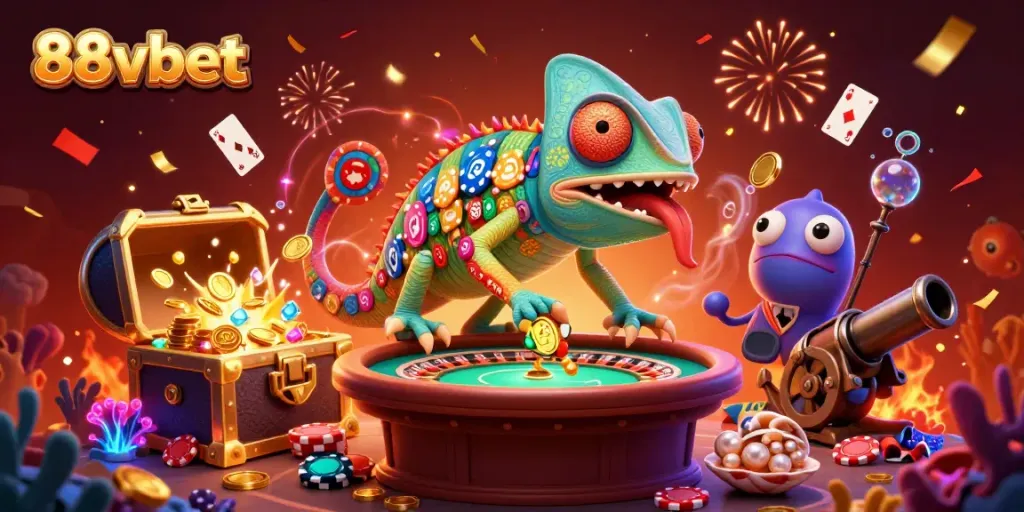 Experience thrilling gaming action with 88vbet's colorful casino adventure.