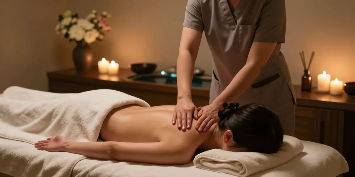 Experience therapeutic 성남출장안마 massage in a calming spa environment with tranquil lighting and professional care.